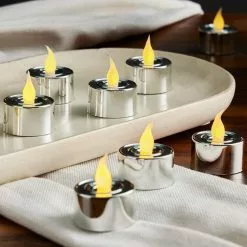 Wholesale 🎁 Silver LED Silver Tealight Candles, 24ct. by Ashland® ⌛ -Ashland Sale Store 10237139 20