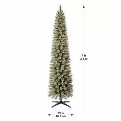 Wholesale ❤️ 7ft. Pre-Lit Artificial Cashmere Pencil 😉 Christmas Tree, Clear Lights by Ashland® ⭐ -Ashland Sale Store 10368145 14