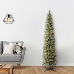 Wholesale ❤️ 7ft. Pre-Lit Artificial Cashmere Pencil 😉 Christmas Tree, Clear Lights by Ashland® ⭐ -Ashland Sale Store 10368145 16
