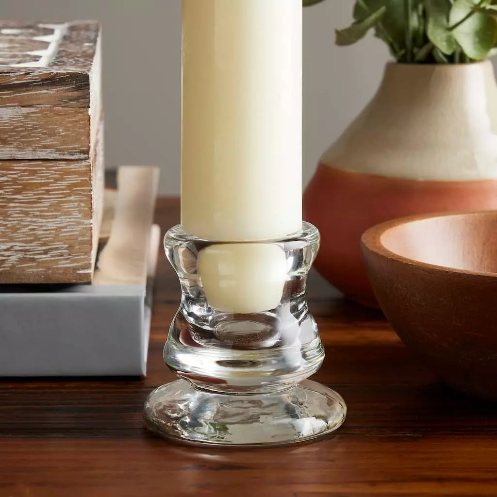 Hot Sale ❤️ Ashland® Chunky Glass Taper Candle Holder ⭐ 4 Hot Sale ❤️ Ashland® Chunky Glass Taper Candle Holder ⭐ - Image 2