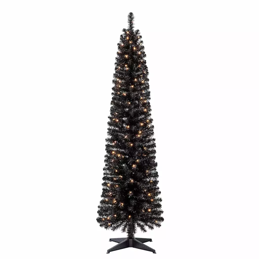 Cheap ✔️ 6ft. Pre-Lit Artificial Black Pencil ✨ Christmas Tree, Clear Lights by Ashland® ❤️ 3 Cheap ✔️ 6ft. Pre-Lit Artificial Black Pencil ✨ Christmas Tree, Clear Lights by Ashland® ❤️