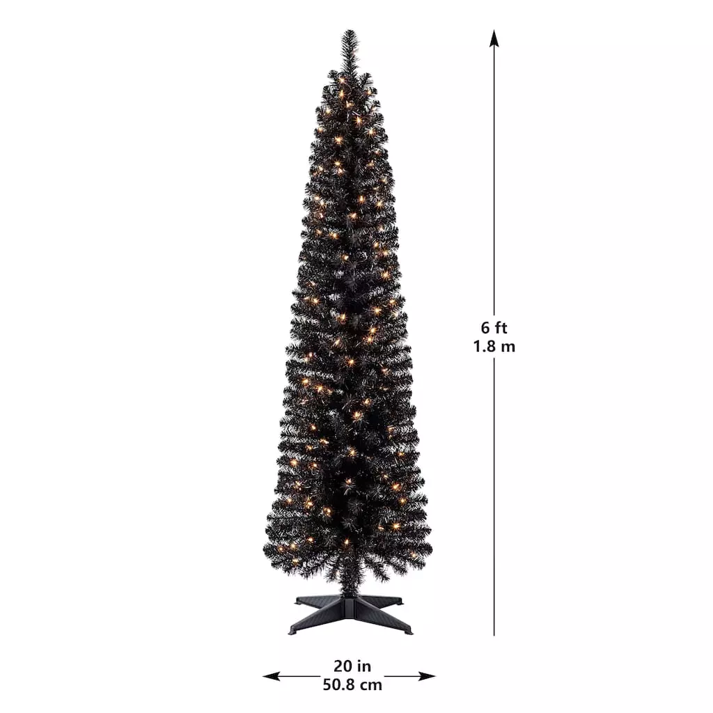 Cheap ✔️ 6ft. Pre-Lit Artificial Black Pencil ✨ Christmas Tree, Clear Lights by Ashland® ❤️ 8 Cheap ✔️ 6ft. Pre-Lit Artificial Black Pencil ✨ Christmas Tree, Clear Lights by Ashland® ❤️ - Image 6