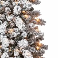 Best Pirce ❤️ 7.5ft. Pre-Lit Vermont Pine Flocked Artificial Christmas Tree, Clear Lights by Ashland® 🔥 -Ashland Sale Store 10489203 11