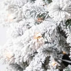 Best Pirce ❤️ 7.5ft. Pre-Lit Vermont Pine Flocked Artificial Christmas Tree, Clear Lights by Ashland® 🔥 -Ashland Sale Store 10489203 12