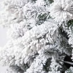 Best Pirce ❤️ 7.5ft. Pre-Lit Vermont Pine Flocked Artificial Christmas Tree, Clear Lights by Ashland® 🔥 -Ashland Sale Store 10489203 13