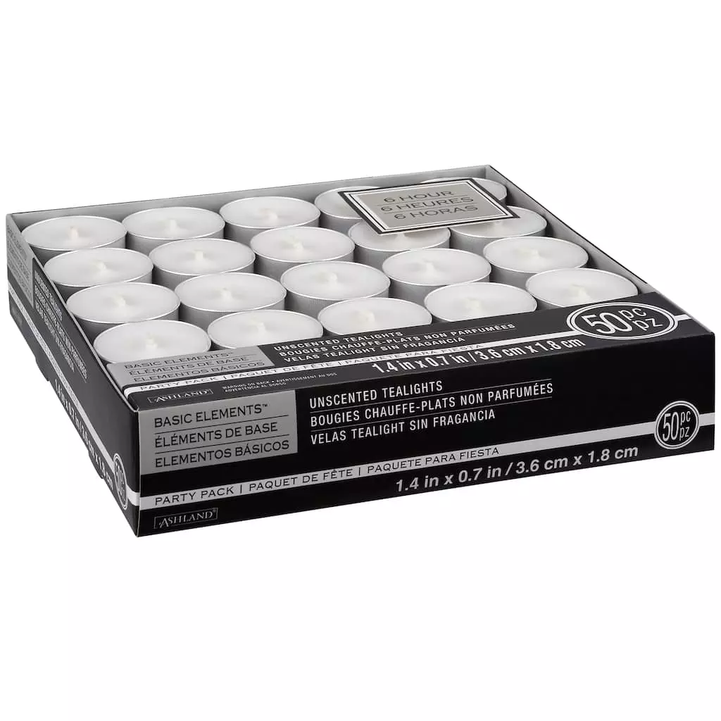 Flash Sale 😍 Basic Elements™ White 6-Hour Unscented Tealights By Ashland® ❤️ 3 Flash Sale 😍 Basic Elements™ White 6-Hour Unscented Tealights By Ashland® ❤️
