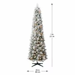 Promo ⌛ 7ft. Pre-Lit Artificial Slim Christmas Tree, Clear Lights by Ashland® 😀 -Ashland Sale Store 10521247 14
