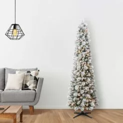 Promo ⌛ 7ft. Pre-Lit Artificial Slim Christmas Tree, Clear Lights by Ashland® 😀 -Ashland Sale Store 10521247 16