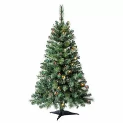 Discount β 4ft. Pre-Lit Riverside Pine Artificial Christmas Tree, Multicolor Lights by Ashland® π