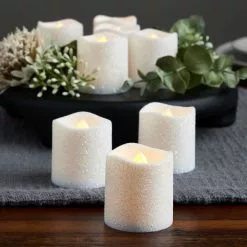 Deals 🤩 White Glitter LED Votive Candles By Ashland® 12ct. ⌛ -Ashland Sale Store 10562378 20