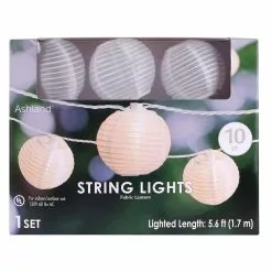 Buy 😍 10ct. White Fabric Lantern String Lights By Ashland™ ✨