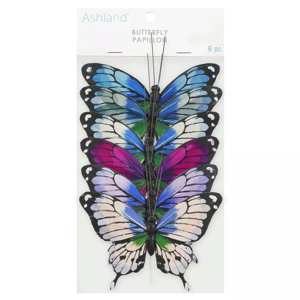 New ❤️ 10.2" Blue, Purple & Green Feather Butterfly by Ashland® 🎉 4 New ❤️ 10.2" Blue, Purple & Green Feather Butterfly by Ashland® 🎉 - Image 2