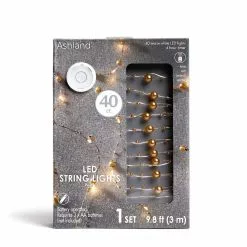Budget 😉 40ct. Warm White Gold Pearl LED String Lights by Ashland® 🎉