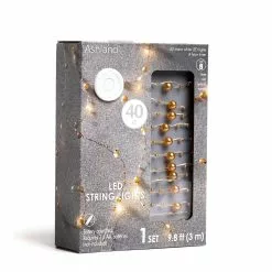 Flash Sale ⭐ 12 Pack: 40ct. Warm White Gold Pearl LED String Lights by Ashland® 👍 -Ashland Sale Store 10632035 7 1