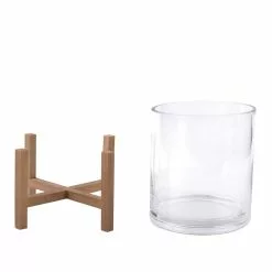 Discount ⌛ Glass Candle Holder with Wood Base by Ashland® ❤️ -Ashland Sale Store 10633855 2
