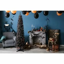 Best deal ✨ 6ft. Pre-Lit Shiny Black Pencil Tree, Clear Lights by Ashland® ⭐ -Ashland Sale Store 10633874 4