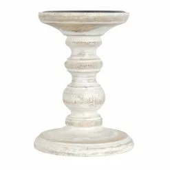 Best Pirce โ๏ธ 6 Pack: 6" Whitewashed Wood Carved Pillar Candle Holder by Ashland® ๐