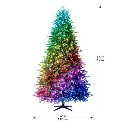 Cheap 😍 7.5ft. Pre-Lit Laurel Pine Artificial Christmas Tree, Multicolor Twinkly™ LED Lights by Ashland® 🛒 -Ashland Sale Store 10643169 14