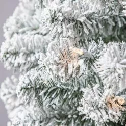 Cheapest ⭐ 7ft. Pre-Lit Flocked Artificial Pencil ❤️ Christmas Tree, Clear Lights by Ashland® ⌛ -Ashland Sale Store 10643349 11