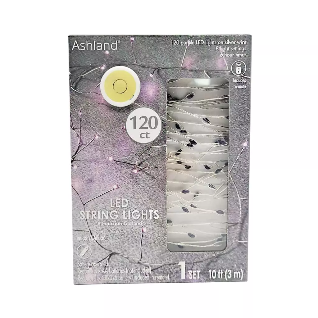 Wholesale 🎉 120ct. Purple LED String Lights Garland by Ashland® 👏 3 Wholesale 🎉 120ct. Purple LED String Lights Garland by Ashland® 👏