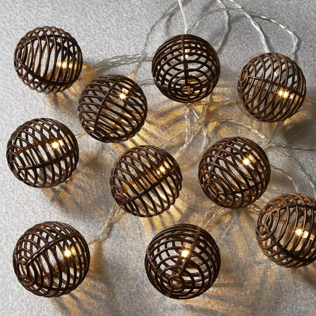 Wholesale ⭐ 10ct. Warm White LED Faux Rattan Ball String Lights by Ashland® 🤩 4 Wholesale ⭐ 10ct. Warm White LED Faux Rattan Ball String Lights by Ashland® 🤩 - Image 2