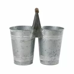 Best Sale 🔔 9.6" Mini Galvanized Double Bucket by Ashland® ⌛