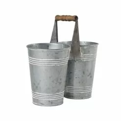 Budget 🥰 8 Pack: 9.6" Mini Galvanized Double Bucket by Ashland® ⌛ -Ashland Sale Store 10671576 2 1