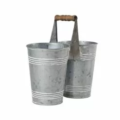 Best Sale 🔔 9.6" Mini Galvanized Double Bucket by Ashland® ⌛ -Ashland Sale Store 10671576 2
