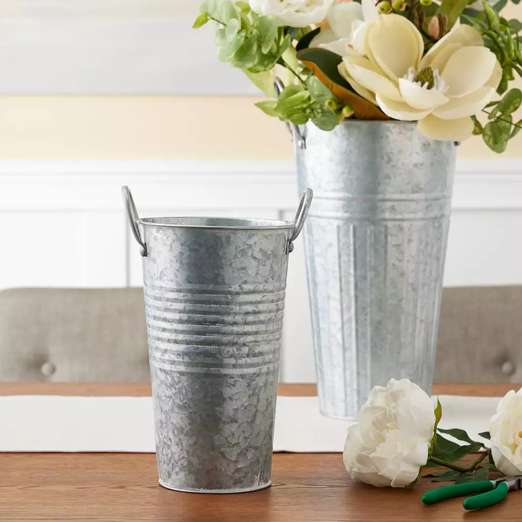 Best deal ❤️ 10" Whitewashed Galvanized French Bucket by Ashland® 🌟 4 Best deal ❤️ 10" Whitewashed Galvanized French Bucket by Ashland® 🌟 - Image 2