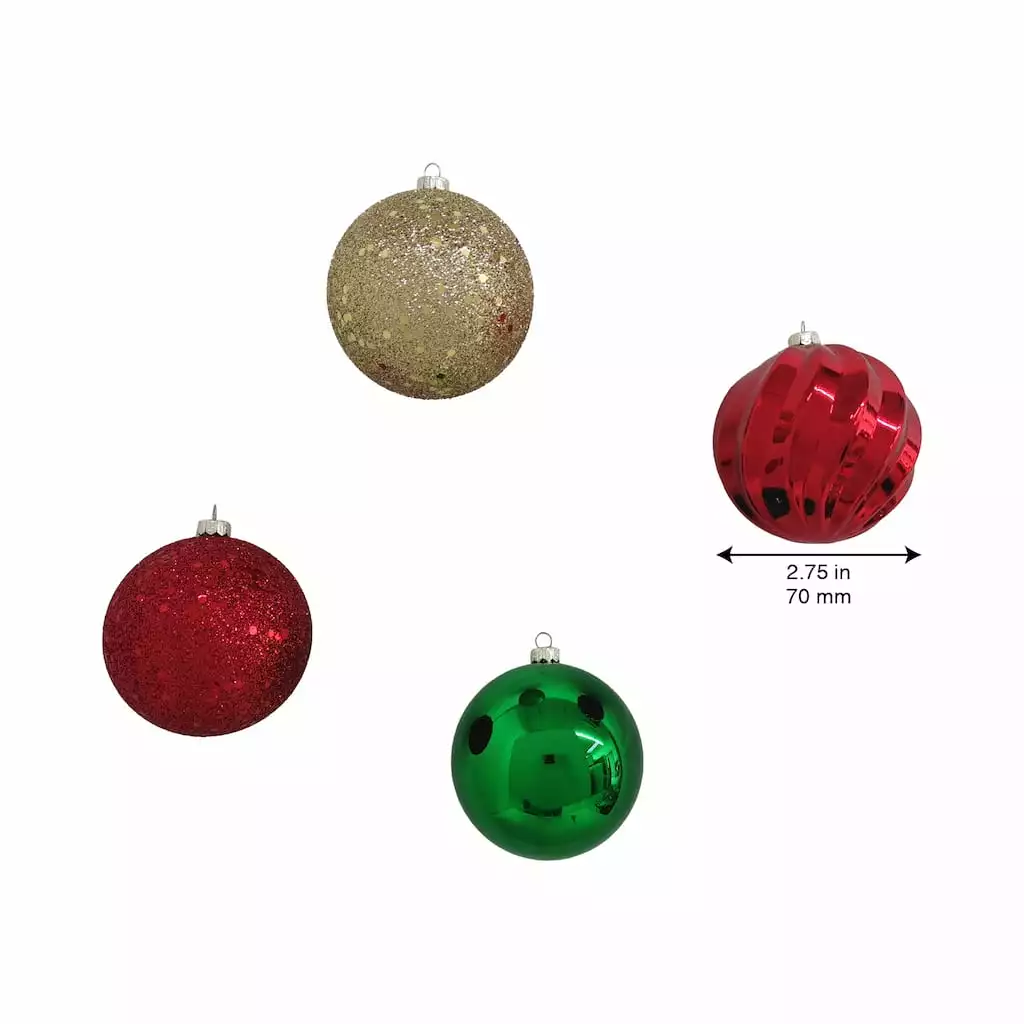 New ✨ Assorted 32ct. 3" Red, Green & Gold Shatterproof Ball Ornaments by Ashland® ❤️ 6 New ✨ Assorted 32ct. 3" Red, Green & Gold Shatterproof Ball Ornaments by Ashland® ❤️ - Image 4
