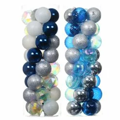 Best Pirce 🧨 Assorted 32ct. 2.5" Silver, Blue & White Ball Ornament Set by Ashland® ⌛