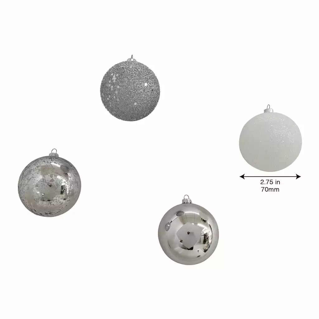 Hot Sale ✔️ Assorted 32ct. 3" Silver & White Shatterproof Ball Ornaments by Ashland® ⭐ 4 Hot Sale ✔️ Assorted 32ct. 3" Silver & White Shatterproof Ball Ornaments by Ashland® ⭐ - Image 2