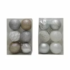 Deals ⌛ Assorted 6ct. 4.5" Silver & White Shatterproof Ball Ornaments by Ashland® 🛒