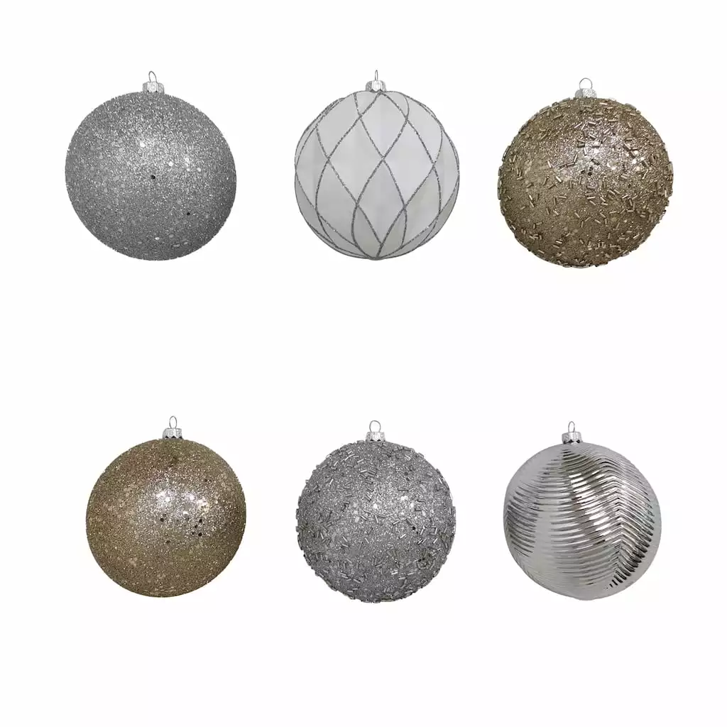 Deals ⌛ Assorted 6ct. 4.5" Silver & White Shatterproof Ball Ornaments by Ashland® 🛒 4 Deals ⌛ Assorted 6ct. 4.5" Silver & White Shatterproof Ball Ornaments by Ashland® 🛒 - Image 2