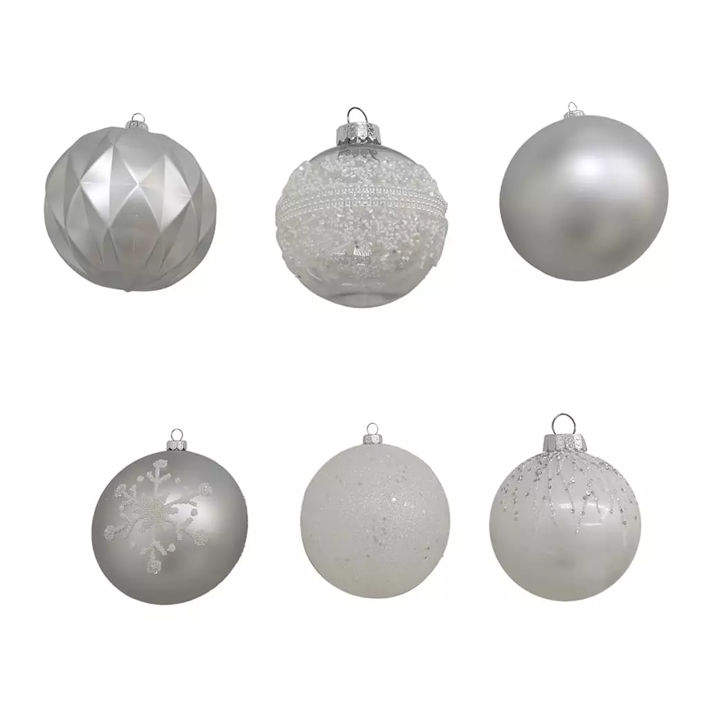 Deals ⌛ Assorted 6ct. 4.5" Silver & White Shatterproof Ball Ornaments by Ashland® 🛒 5 Deals ⌛ Assorted 6ct. 4.5" Silver & White Shatterproof Ball Ornaments by Ashland® 🛒 - Image 3