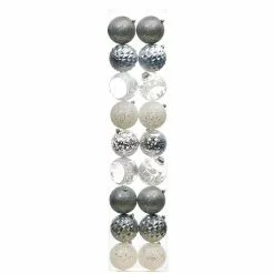 Cheapest ✔️ 18ct. 4" Silver & White Shatterproof Ball Ornaments by Ashland® ✔️