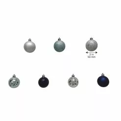 Hot Sale 🥰 44ct. Silver & Blue Shatterproof Ball Ornaments by Ashland® 😀 -Ashland Sale Store 10672911 5