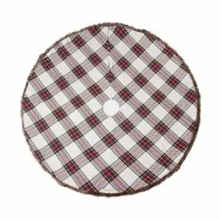 Cheap ❤️ 48" White & Red Plaid Tree 🎉 Skirt with Fur by Ashland® ✔️