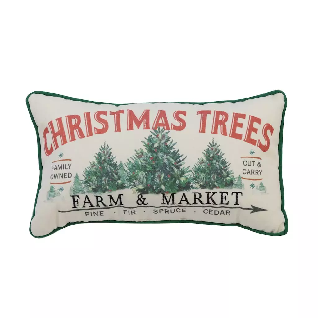 Hot Sale ✔️ Christmas Trees Farm & Market Pillow by Ashland® ❤️ 3 Hot Sale ✔️ Christmas Trees Farm & Market Pillow by Ashland® ❤️