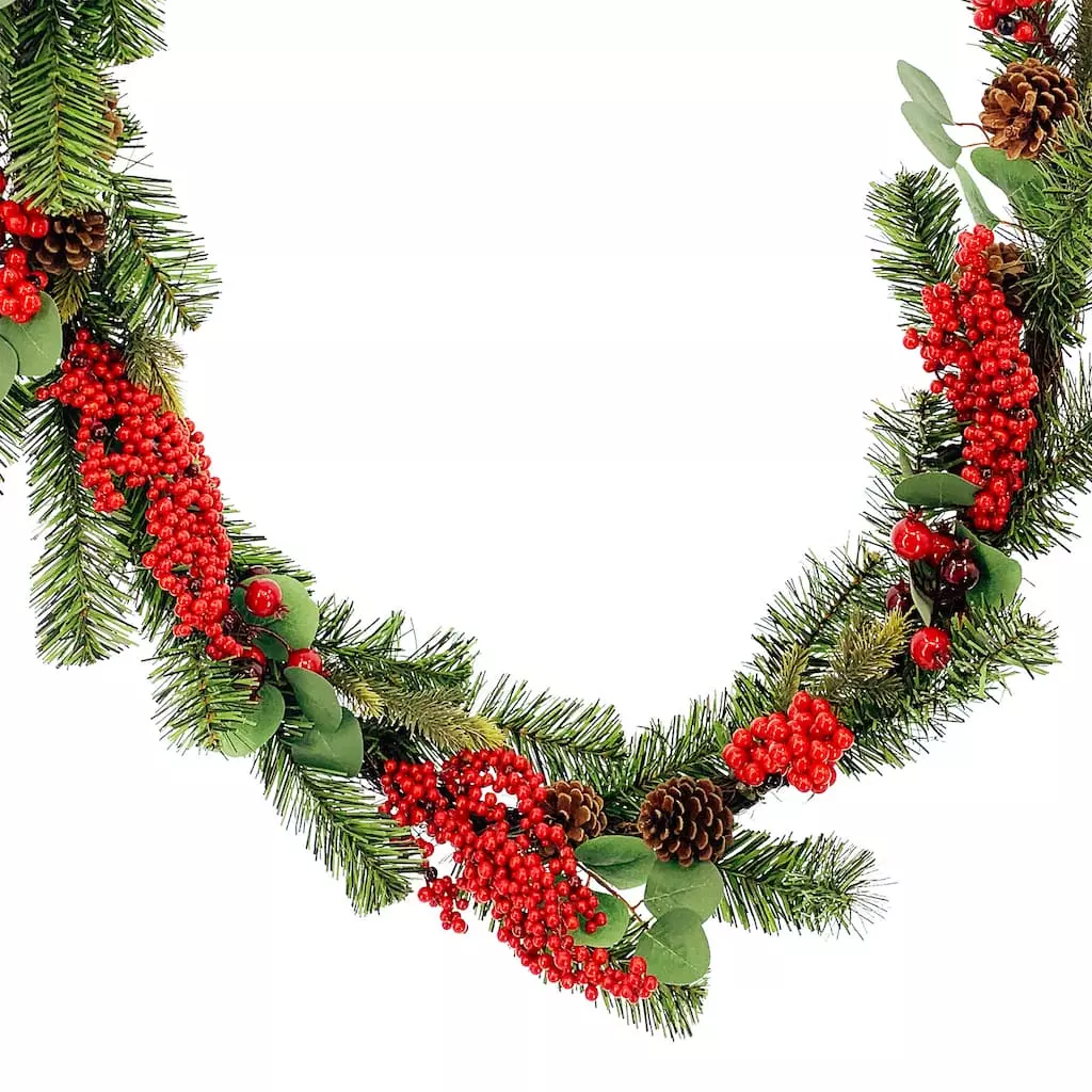 Brand new 😀 6ft. Red Berry, Pine & Eucalyptus Garland by Ashland® 🔥 3 Brand new 😀 6ft. Red Berry, Pine & Eucalyptus Garland by Ashland® 🔥