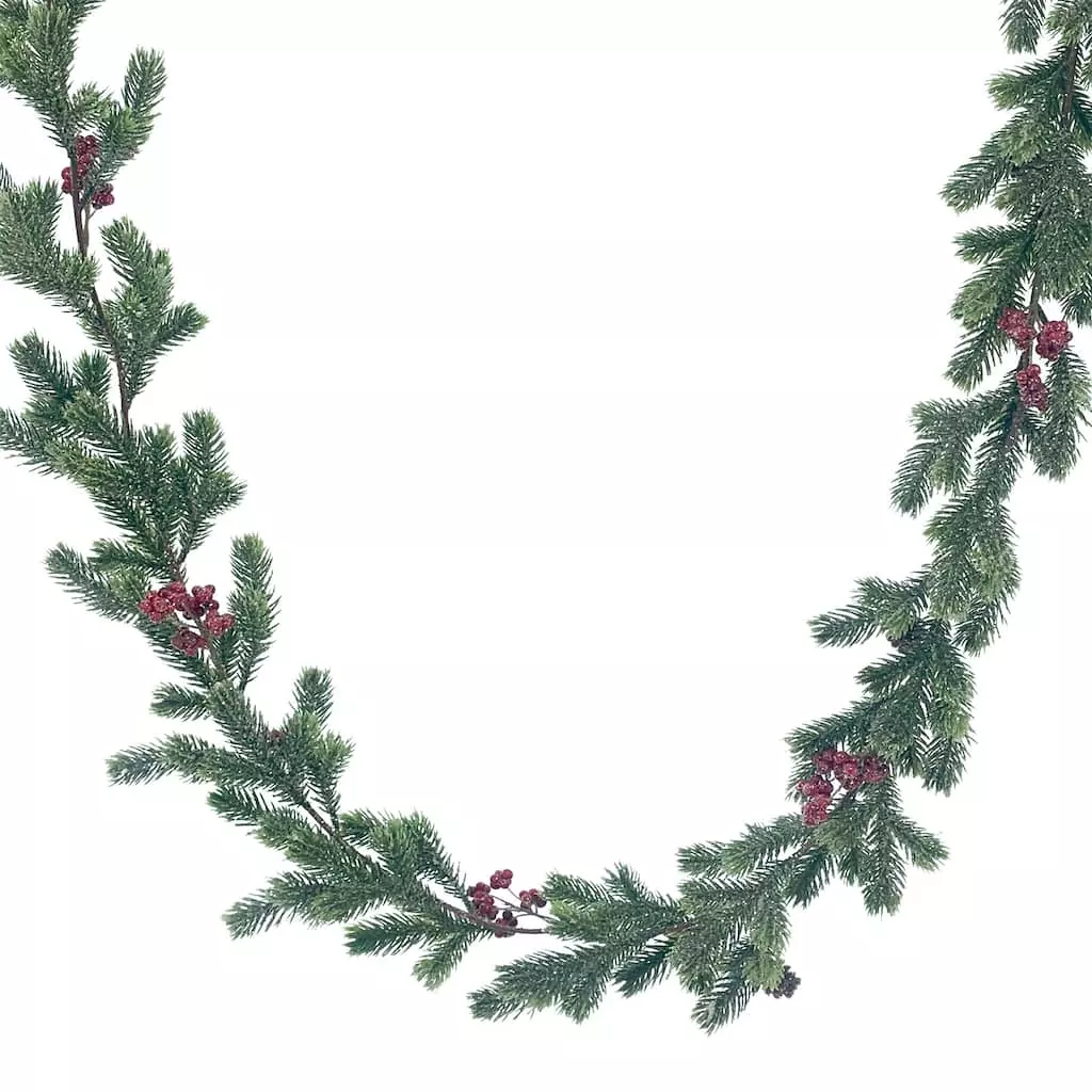 Top 10 👍 6ft. Shimmery Green Pine & Red Berry Garland by Ashland® 😀 3 Top 10 👍 6ft. Shimmery Green Pine & Red Berry Garland by Ashland® 😀