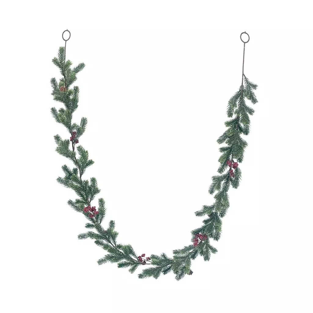 Top 10 👍 6ft. Shimmery Green Pine & Red Berry Garland by Ashland® 😀 4 Top 10 👍 6ft. Shimmery Green Pine & Red Berry Garland by Ashland® 😀 - Image 2