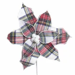 Coupon 🤩 Red, Green, & White Plaid Poinsettia Stem by Ashland® ❤️ -Ashland Sale Store 10673374 2