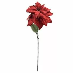 Flash Sale ✔️ Red Glitter Poinsettia Stem by Ashland® 🎉