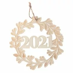 New ❤️ 5" DIY Unfinished Wood 2021 Wreath Ornament by Michaels 🤩