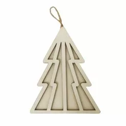 Best Sale ⌛ 4.5" Unfinished Wood Layered Tree Ornament by Michaels 💯