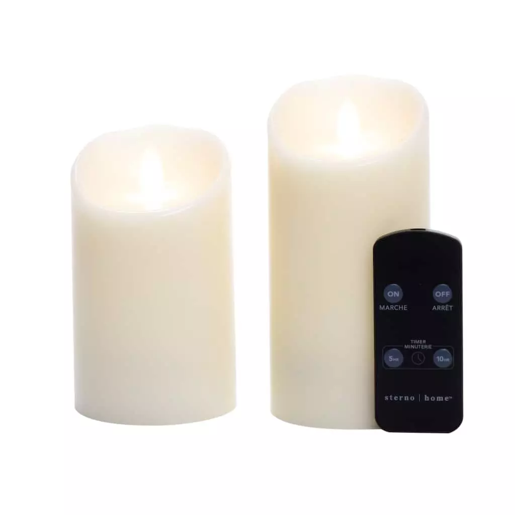 Cheap 🎁 Sterno Home™ Cream LED Wax Pillar Candles, 2ct. by Ashland 🛒 4 Cheap 🎁 Sterno Home™ Cream LED Wax Pillar Candles, 2ct. by Ashland 🛒 - Image 2