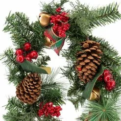 Best Sale 🎉 6ft. Pine, Jingle Bell & Red Berry Garland with Plaid Bows by Ashland® 🧨