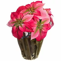 Wholesale 🔔 Pink Potted Poinsettia with Gold Foil by Ashland® ⭐