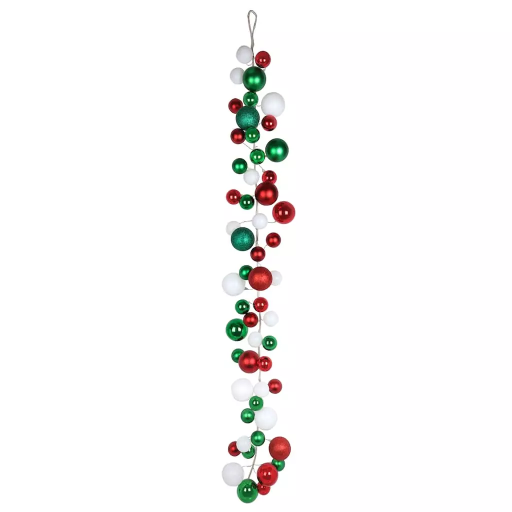 Promo ❤️ 6ft. Red, Green & White Ball Ornament Garland by Ashland® ✔️ 4 Promo ❤️ 6ft. Red, Green & White Ball Ornament Garland by Ashland® ✔️ - Image 2
